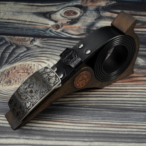 Кожаный ремень memento mori черный